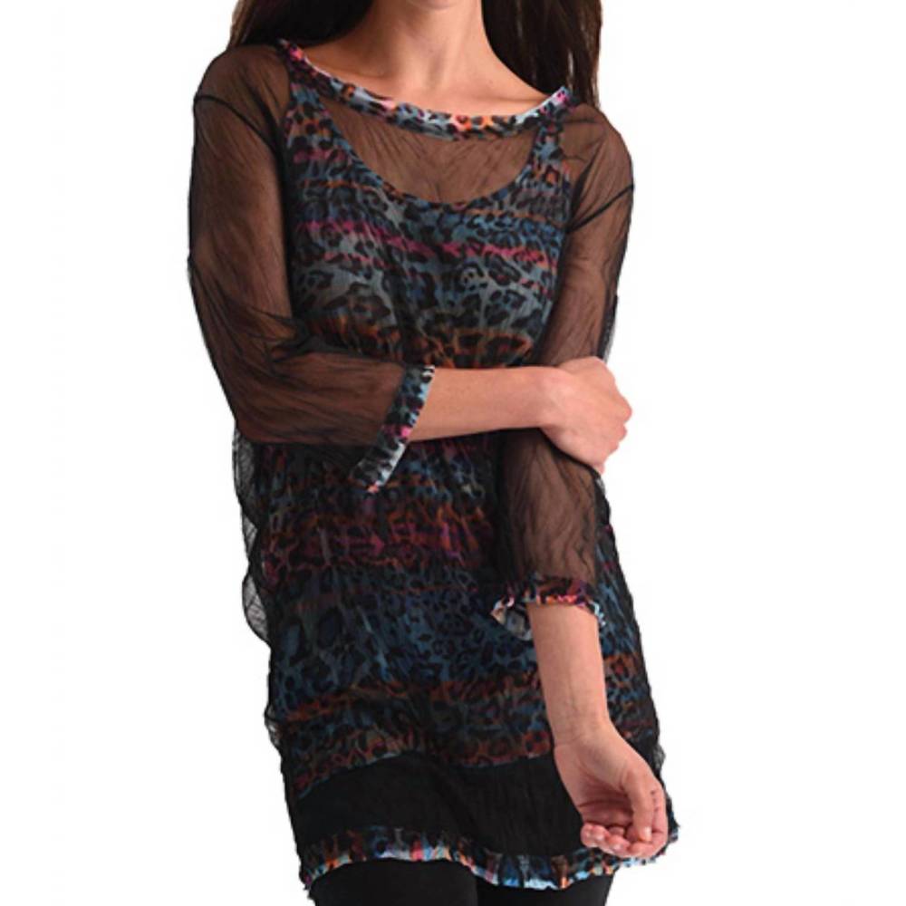 NEW ANGEL vibrant leopard 2 piece set in multi